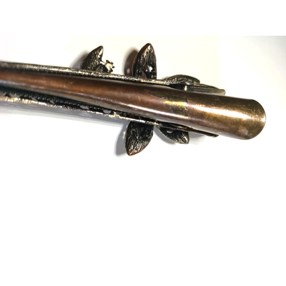 Barrette Hair Clip Large 5" X 11/2" Copper Tone Brown Plastic Beading - Picture 7 of 10